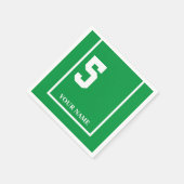 Derby Race Green 5 Personalisiert Paper Napkin Serviette (Ecke)