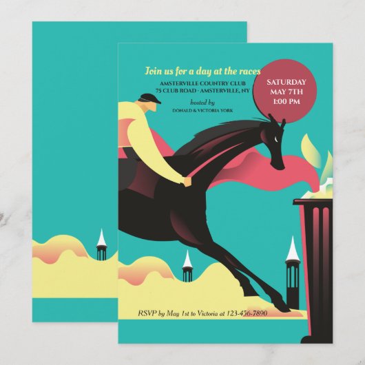 Derby Race Party Einladungen (Vorne/Hinten)