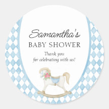 Derby Race Rocking Horse Watercolor Babydusche