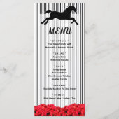 Derby Racehorse and Rose Brautparty Menükarte (Vorderseite)