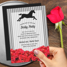 Derby Racehorse Silhouette und Rose Party
