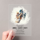 Derby Racehorses and Jockeys Party Acryleinladungen (Insitu (Handheld))
