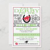 Derby Racing Party Black/Red/Kelly Einladung (Vorderseite)