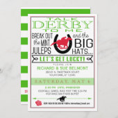 Derby Racing Party Black/Red/Kelly Einladung (Vorne/Hinten)