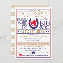 Derby Racing Party Blau/Rot/Gold Einladung