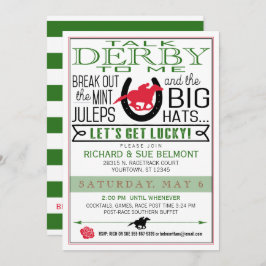 Derby Racing Party Blk/Red/Dk Kelly Einladung