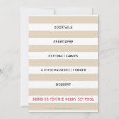 Derby Racing Party Schwarz/Rot/Gold Einladung (Rückseite)