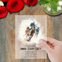 Derby-Rennpferde und Jockeys-Party