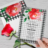Derby Rose Gingham Brautparty Acryleinladungen