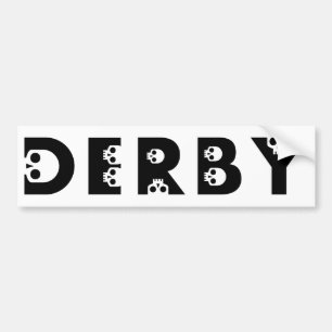 Derby: skullphabet autoaufkleber