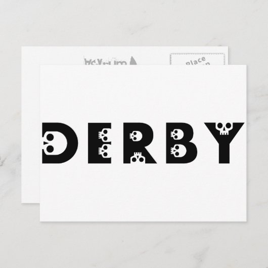 derby : skullphabet postkarte (Vorne/Hinten)