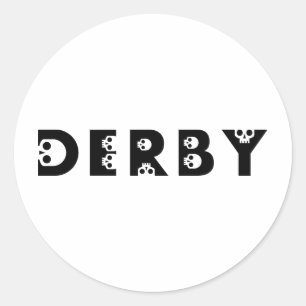 derby : skullphabet runder aufkleber