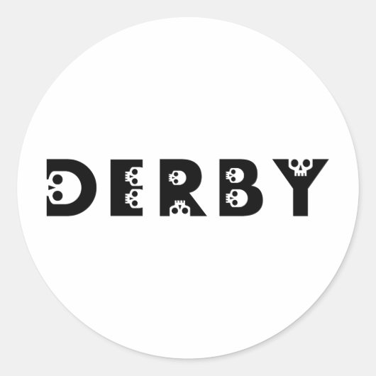derby : skullphabet runder aufkleber (Vorderseite)