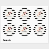 Derby Style Big Pink Hat Rose Baby Dusche Runder Aufkleber (Blatt)