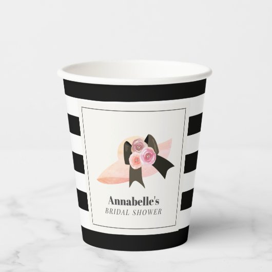 Derby Style Big Pink Hat Rose Brautparty Pappbecher (Vorderseite)