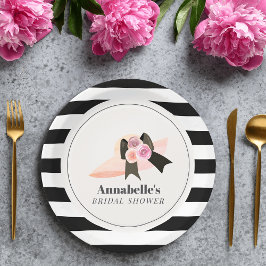 Derby Style Big Pink Hat Rose Brautparty Pappteller