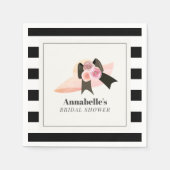 Derby Style Big Pink Hat Rose Brautparty Serviette (Vorderseite)