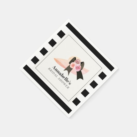 Derby Style Big Pink Hat Rose Brautparty Serviette (Ecke)