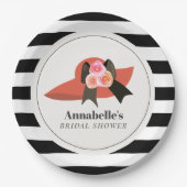 Derby Style Big Red Hat Rose Brautparty Pappteller (Vorderseite)