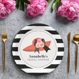 Derby Style Big Red Hat Rose Brautparty Pappteller