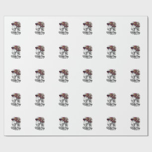 Derby-Tag-Blumen-Pferd-Hut-Vintage-Stich-Design Geschenkpapier