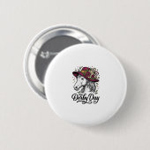 Derby-Tag-Blumen-Pferdehut-Vintage-Stich-Design Button (Vorne & Hinten)
