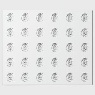 Derby-Tag Vintage Gravur Pferd Blumen Design Geschenkpapier