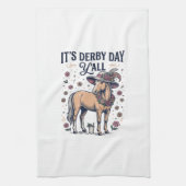 Derby Tag Y’all Pferd Blumenhut Geschirrtuch (Vertikal)
