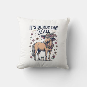 Derby Tag Y’all Pferd Blumenhut Kissen