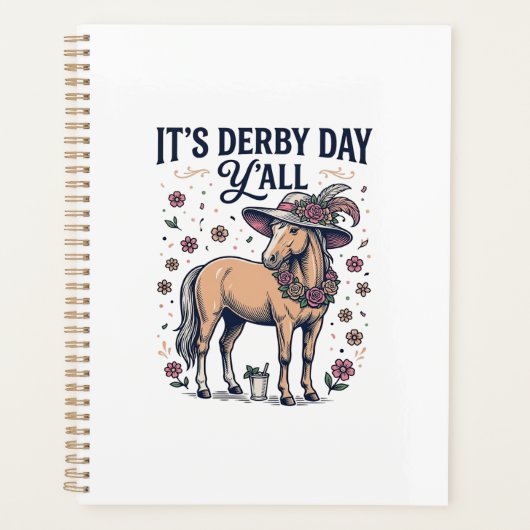 Derby-Tag Y’all Pferd Blumenhut Planer (Vorderseite)