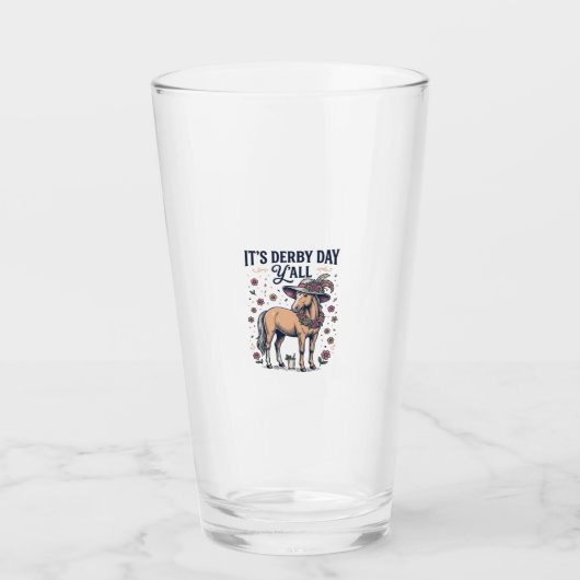 Derby-Tag Y'all Pferd Blumenhut Glas (Vorderseite)