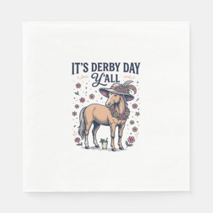 Derby-Tag Y'all Pferd Blumenhut Serviette