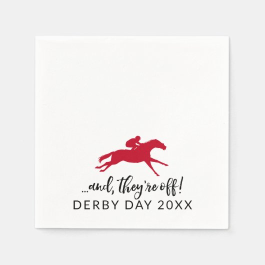 Derby Theme | Jockey und Race Horse Custom Serviette (Vorderseite)