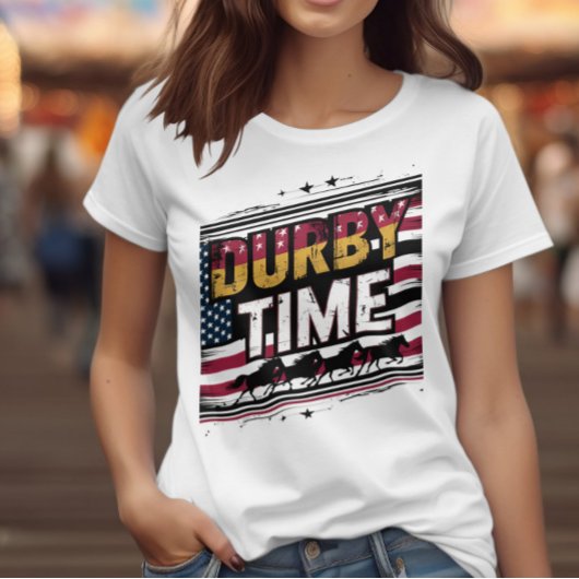 Derby Time: Hintergrund amerikanischer Flaggen T-Shirt