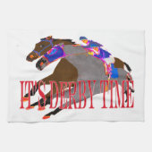 Derby-Zeit Pferderennen 2016 Geschirrtuch (Horizontal)