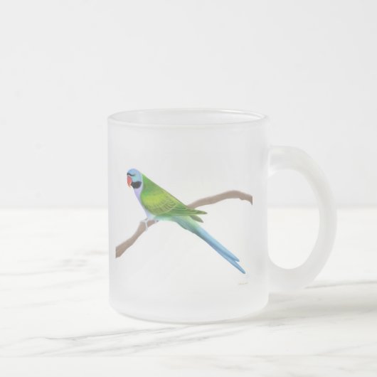 Derbyan Schnurrbartparakeet-mattierte GlasTasse Mattglastasse (Rechts)
