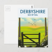 Derbyshire Landscape Reiseplakat Postkarte (Vorne/Hinten)
