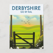 Derbyshire Landscape Reiseplakat Postkarte (Vorderseite)