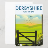 Derbyshire Landscape Reiseposter Magnet (Vorne/Hinten)