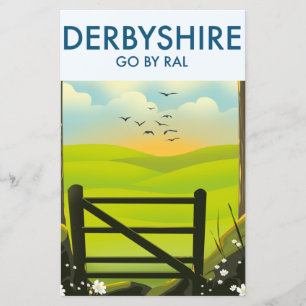 Derbyshire Landschaft Reiseplakat Magnet
