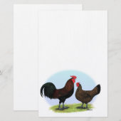 Derbyshire Redcap Fowl Briefpapier (Vorne/Hinten)