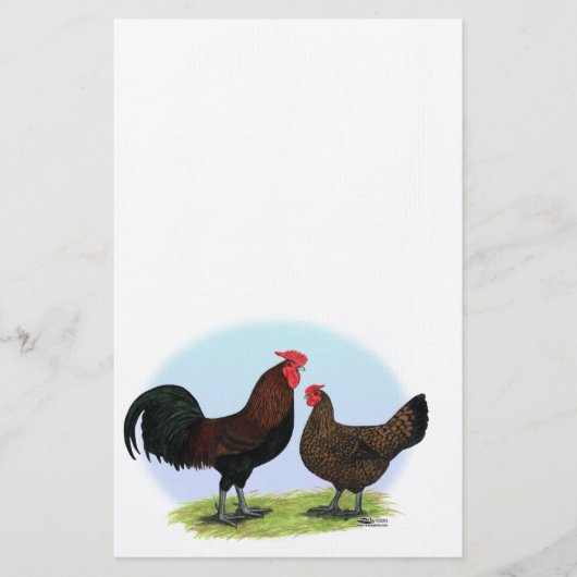 Derbyshire Redcap Fowl Briefpapier (Vorderseite)