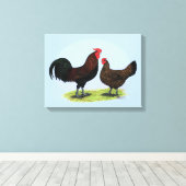 Derbyshire Redcap Fowl Leinwanddruck (Insitu (Holzboden))