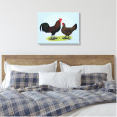 Derbyshire Redcap Fowl Leinwanddruck (Insitu (Schlafzimmer))