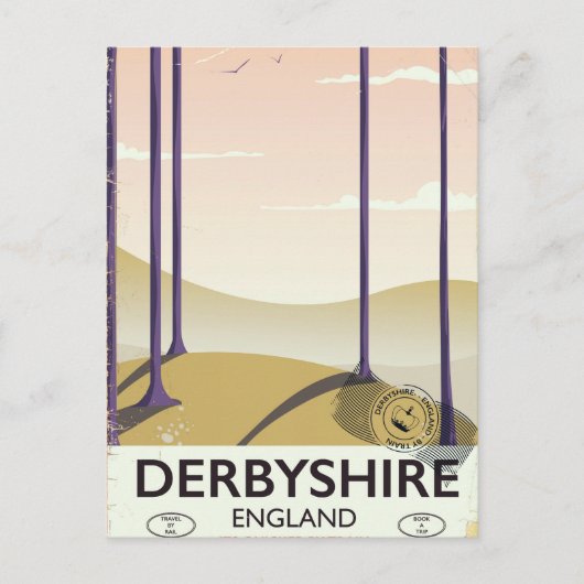 Derbyshire Vintages Bahnplakat. Postkarte (Vorderseite)