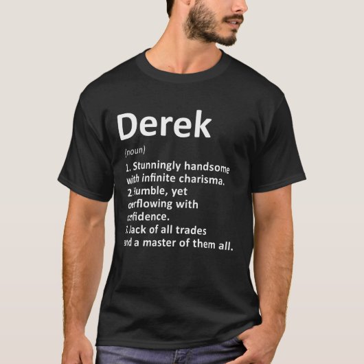 Derek Definition Personalisiert Name Funny Birthda T-Shirt (Vorderseite)