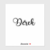 Derek Name - Handgeschriebene Kalligrafie Aufkleber (Blatt)