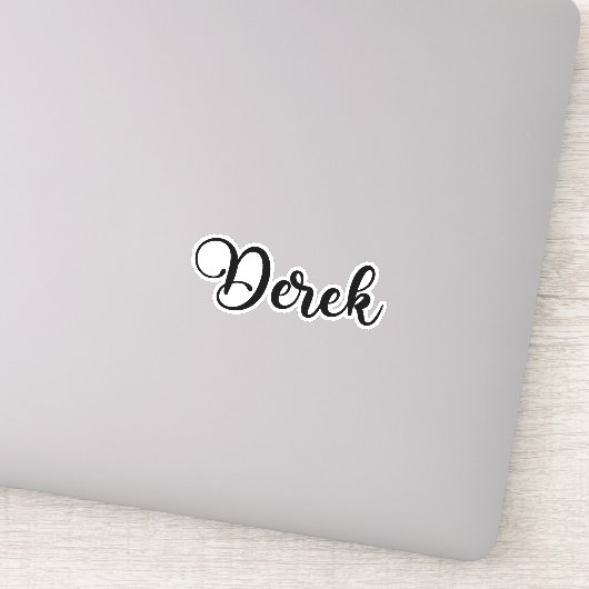 Derek Name - Handgeschriebene Kalligrafie Aufkleber (Detail)