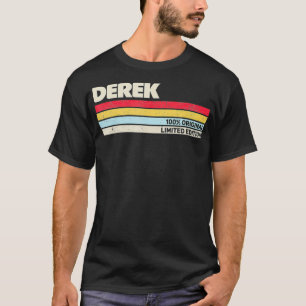 Derek Personalisiert Name Retro Vintag 70er 80er 9 T-Shirt