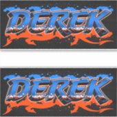 Derek Vorname Name Graffiti Aufkleber Sticker (Vorderseite)